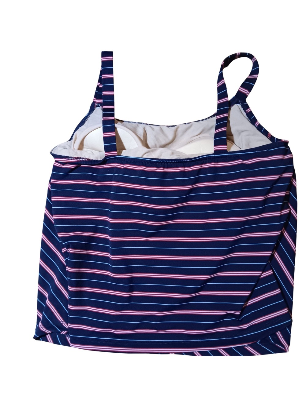 Women's 18W New NWT Striped Tankini Top Only Built-In Bra Sizzle Beach